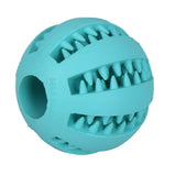 Dog Toy Rubber Balls Pet Dog Cat Puppy Chew Toys Ball Chew Toys Tooth Cleaning Balls Food Light Blue