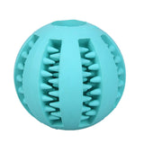Dog Toy Rubber Balls Pet Dog Cat Puppy Chew Toys Ball Chew Toys Tooth Cleaning Balls Food Light Blue