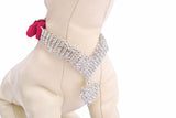 Fashion Rhinestone Dog Collar Pet Puppy Cat Crystal Collars Girl Jeweled Necklace Heart Pendant Neck Tie